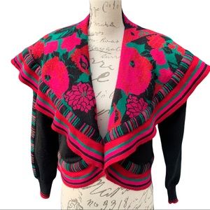 Kansai Yamamoto Rose Cabbage Wool Sweater size M